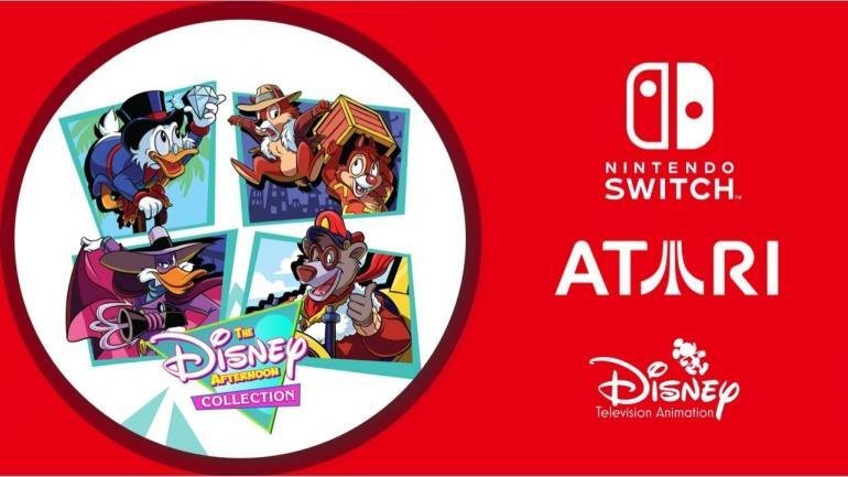 Copertina di The Disney Afternoon Collection con i personaggi di DuckTales e Chip 'n Dale, ora in arrivo su Nintendo Switch 2 sotto etichetta Atari.